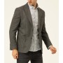 Süvari Siyah Slim Fit Armürlü Sivri Yaka 6 Drop Ceket CT2021600251