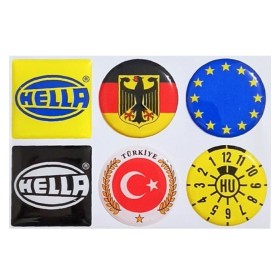 MLA Damla Sticker Plaka Pulu Süsü Etiket Seti - 6 Adet NKT257