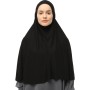 Altobeh Hazır Türban Peçeli Pratik Eşarp Tesettür Nikaplı Hijab - Namaz Örtüsü Sufle (3Xl) - Siyah