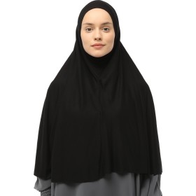Altobeh Hazır Türban Peçeli Pratik Eşarp Tesettür Nikaplı Hijab - Namaz Örtüsü Sufle (3Xl) - Siyah