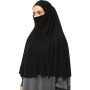 Altobeh Hazır Türban Peçeli Pratik Eşarp Tesettür Nikaplı Hijab - Namaz Örtüsü Sufle (3Xl) - Siyah