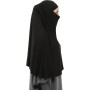 Altobeh Hazır Türban Peçeli Pratik Eşarp Tesettür Nikaplı Hijab - Namaz Örtüsü Sufle (3Xl) - Siyah