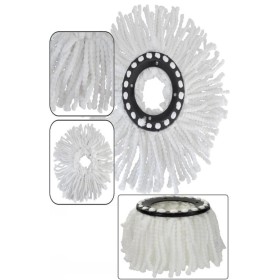 Döner yuvarlak mikrofiber Mop paspas Yedek Ucu