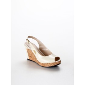 Pierre Cardin PC-0892 Krem Dolgu Topuk Sandelet