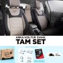 Panda Prestij Serisi Dokuma Kumaş Oto Koltuk Kılıfı - Bej / Siyah
