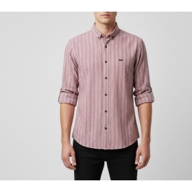 Pointback Erkek Bordo Çizgili Gömlek 22Y5252