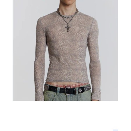 Jaded Londra Ünisex Sheer Leopard A Op Ls Sweatshirt JMT3978