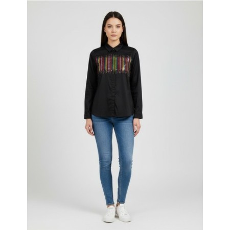 Misshill Kadın Siyah Taş Detaylı Gömlek 207