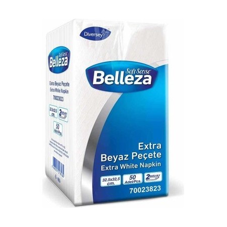 Belleza Extra Beyaz Peçete Koli 24 Adet 18 Katlama 50YP 32,5X32,5 CM