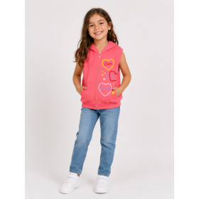 Adventure Kids Girls Hooded Vest - Modern Design