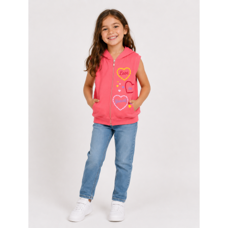 Adventure Kids Girls Hooded Vest - Modern Design