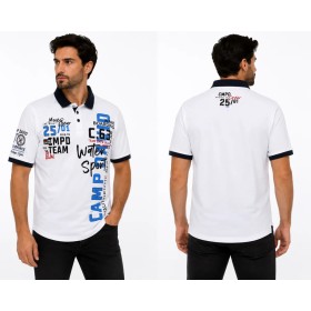 Camp David Erkek Polo Yaka Beyaz Tişört