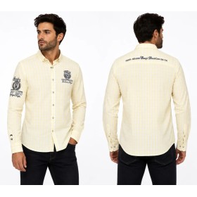 Camp David Erkek Açık Sarı Kareli Gömlek CCR-1503-5443