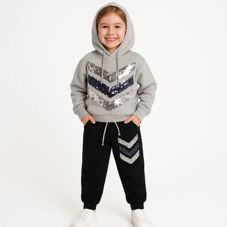 Armoni Kids Kız Çocuk Gri Takım - Şıklık ve Rahatlık
