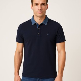 Jsco Denim Polo Yaka Ctn Pıke Lacivert Pamuk Tişört 7103