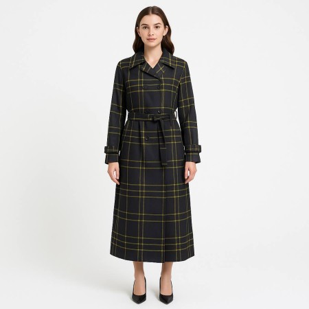 Abacı Women's Checkered Coat | Style and Comfort