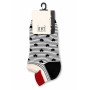 Inci Women's White Black Heart Detail Short Socks