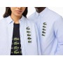 Lacoste Unisex Regular Fit Düğmeli Yaka Çizgili Organik Pamuk Mavi Gömlek CH3553.F6Z