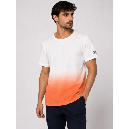 Camp David Men's White Orange T-Shirt - Stylish Design