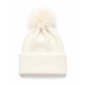 Fringed Women's Beanie Cream Color - Stylish and Warm