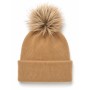 Fringed Women's Beanie Brown - Stylish Winter Accessory