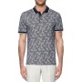 NetWork Polo Collar Jacquard Navy T-Shirt - Elegance and Comfort