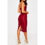 Prettylittlething Burgundy Lace Midi Dress