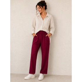 Bislife Women’s Bordo Elastic Pants | Stylish Design
