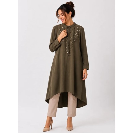 Marymyar Pearl Detailed Women's Midi Dress - Embrace Elegance