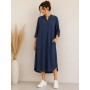 Satin Midi Women's Dress - Elegant and Comfortable