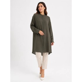 Selen Kadın Haki  Tunik Gömlek 28SL8260