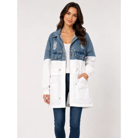 Armalife Women's White Denim Detailed Jacket - Style & Comfort