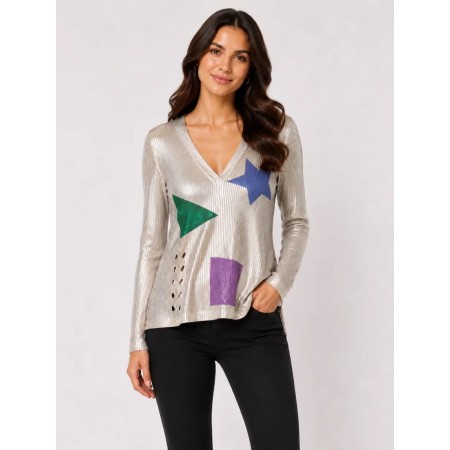 Miara Women's Glitter Detail Blouse - Elegance and Style