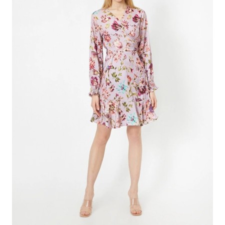 Koton Women's Purple Patterned Dress | Elegance and Comfort