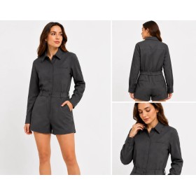 Zara Kadın Gri Tulum 3067/223/802