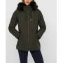 Vero Moda Women's Olive Hooded Fur Long Parka