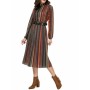 Sateen Ethnic Patterned Midi Belted Dress - Your Elegance Destination