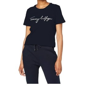 Tommy Hilfiger Kadın Lacivert Nolimitt Neck Logo Tshirt WW0WW24967