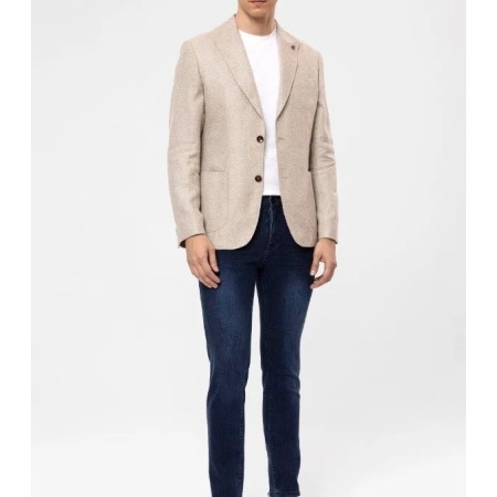 SÜVARİ Beige Slim Fit Jacket - The Address of Elegance