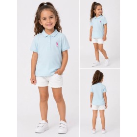 U.S. Polo Assn. Kız Çocuk Mavi T-Shirt G084SZ011.000.950136