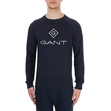 Gant Erkek Siyah Baskılı Bisiklet Yaka Sweatshirt - Şıklık ve Rahatlık