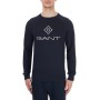 Gant Erkek Siyah Baskılı Bisiklet Yaka Sweatshirt - Şıklık ve Rahatlık