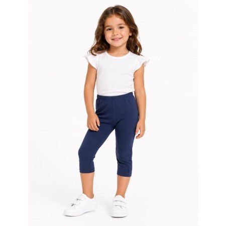 United Colors of Benetton Kız Çocuk Lacivert Paçası Logo işlemeli Kapri Tayt Lacivert 223P3MT1GF01K
