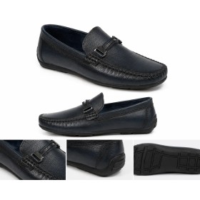 City Life Erkek Lacivert Deri Loafer Ayakkabı 5179430302200