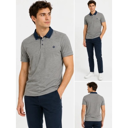 Jsco Denim Polo Yaka Ctn Pıke Gri Pamuk Tişört 7103