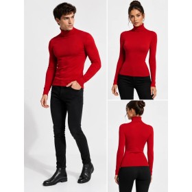Unisex Boğazlı Bady Kazak Kırmızı