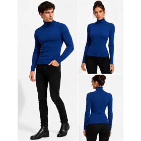 Unisex Boğazlı Bady Kazak Mavi