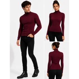 Unisex Boğazlı Bady Kazak Bordo