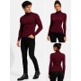 Unisex Turtleneck Bodysuit Sweater Burgundy - Stylish and Comfortable