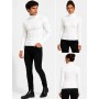 Unisex Turtleneck Bodysuit Sweater White - Stylish and Comfortable